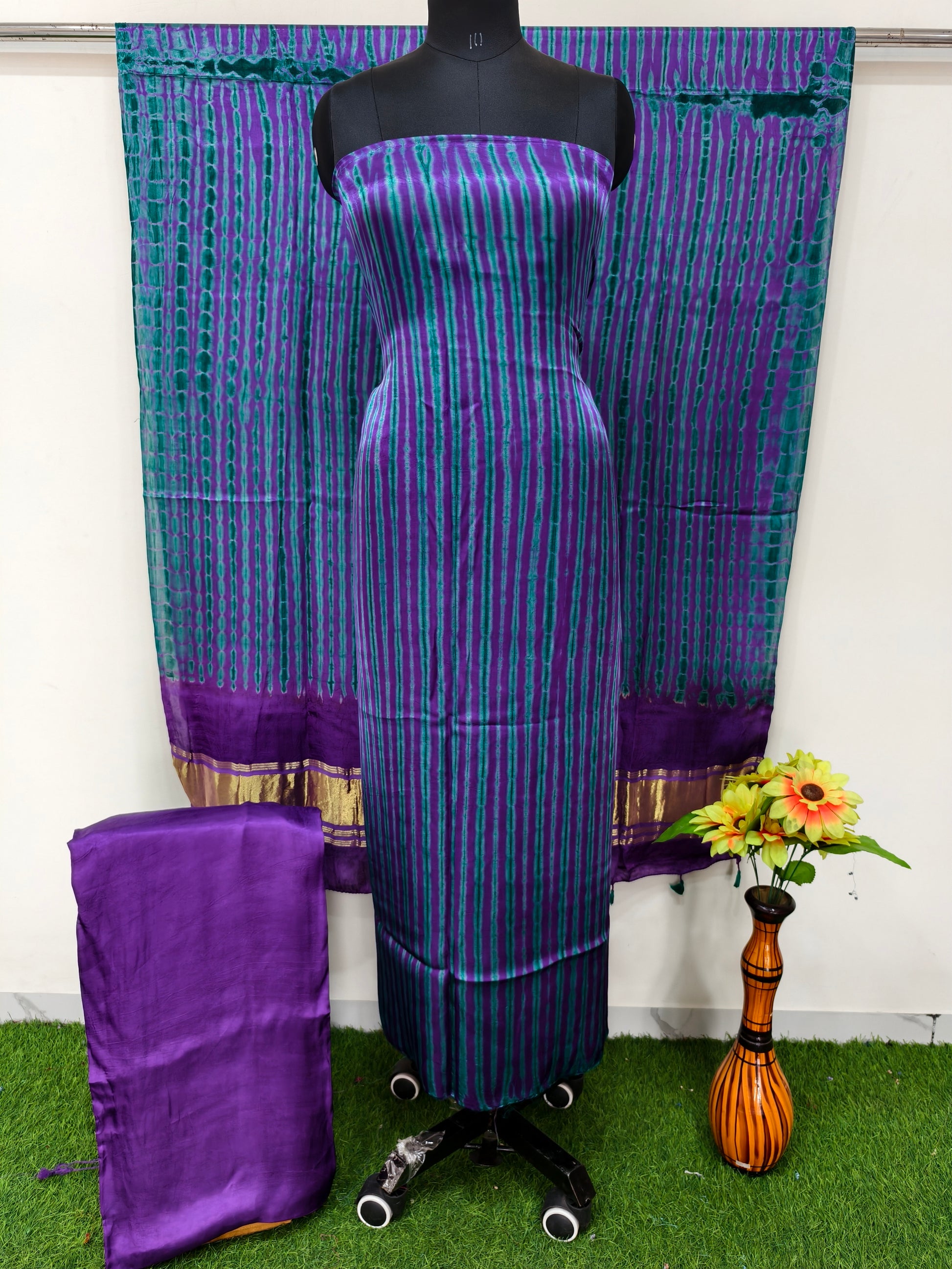 Modal Silk Tiy & Dye 3 Pice suit