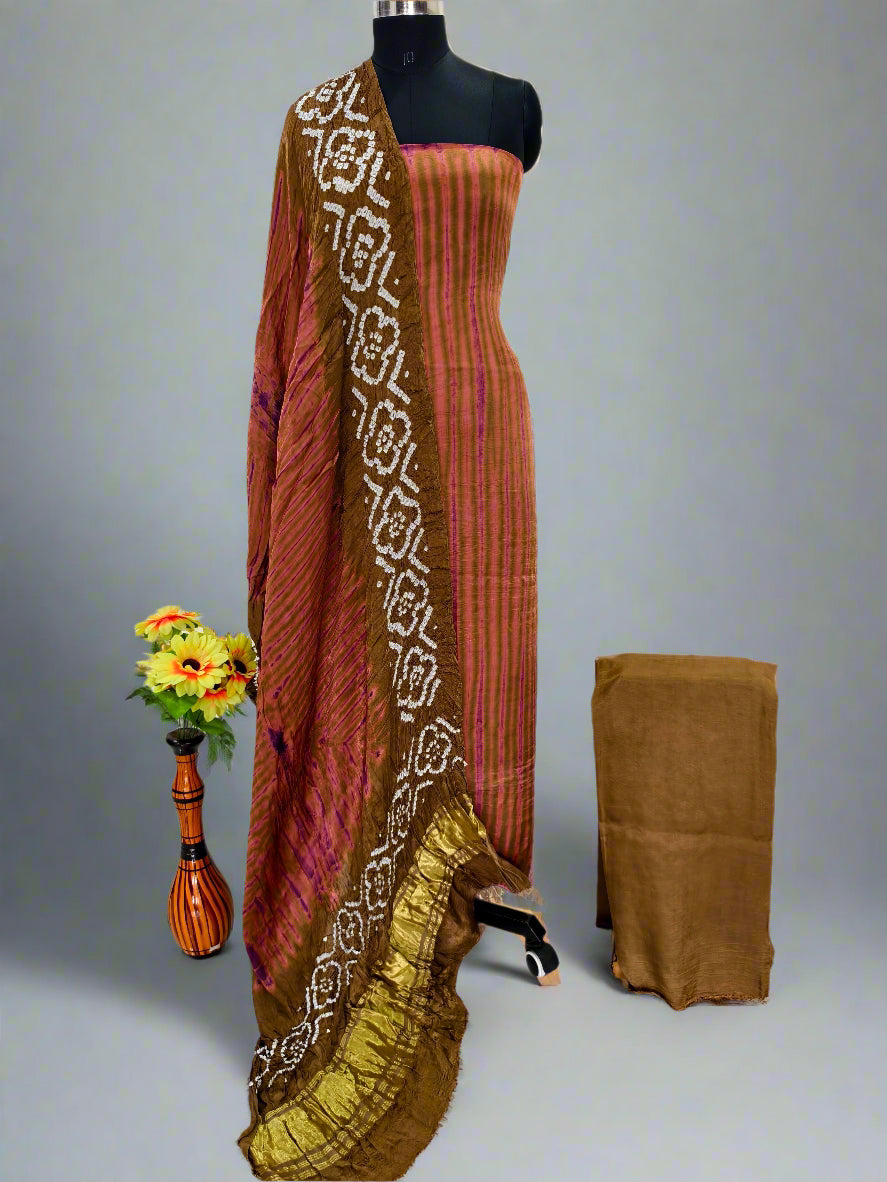 Modal Silk Tiy & Dye Bandhani dupatta 3 Pice suits