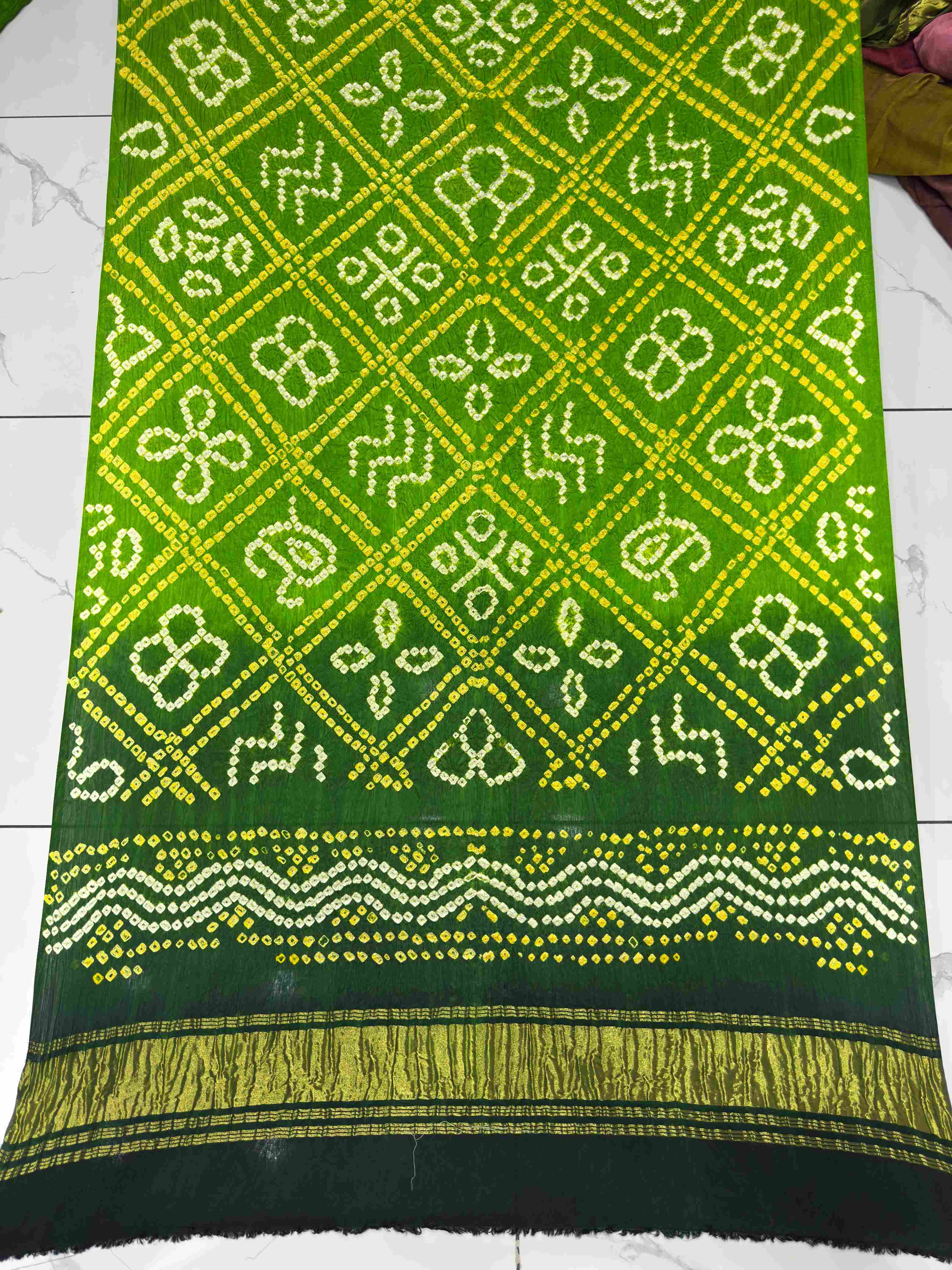 Modal Silk Shaded Lite & Dark Suit with Bandhej Barbhat Dupatta & Zari Pallu