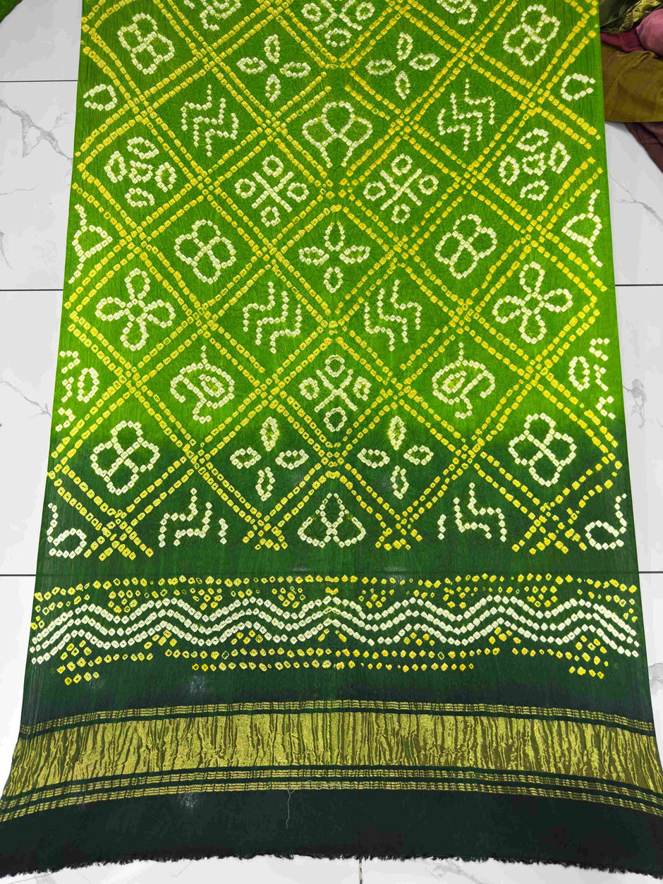 Modal Silk Shaded Lite & Dark Suit with Bandhej Barbhat Dupatta & Zari Pallu