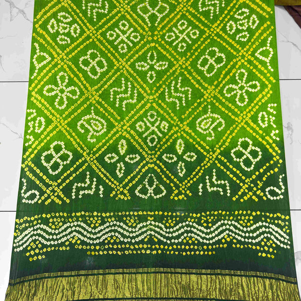 Modal Silk Shaded Lite & Dark Suit with Bandhej Barbhat Dupatta & Zari Pallu