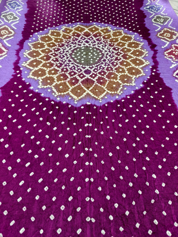 Premium Multi-Color Modal Silk Bandhej Suit Set | Handcrafted Bandhani Designer Dress Material with Zari Dupatta