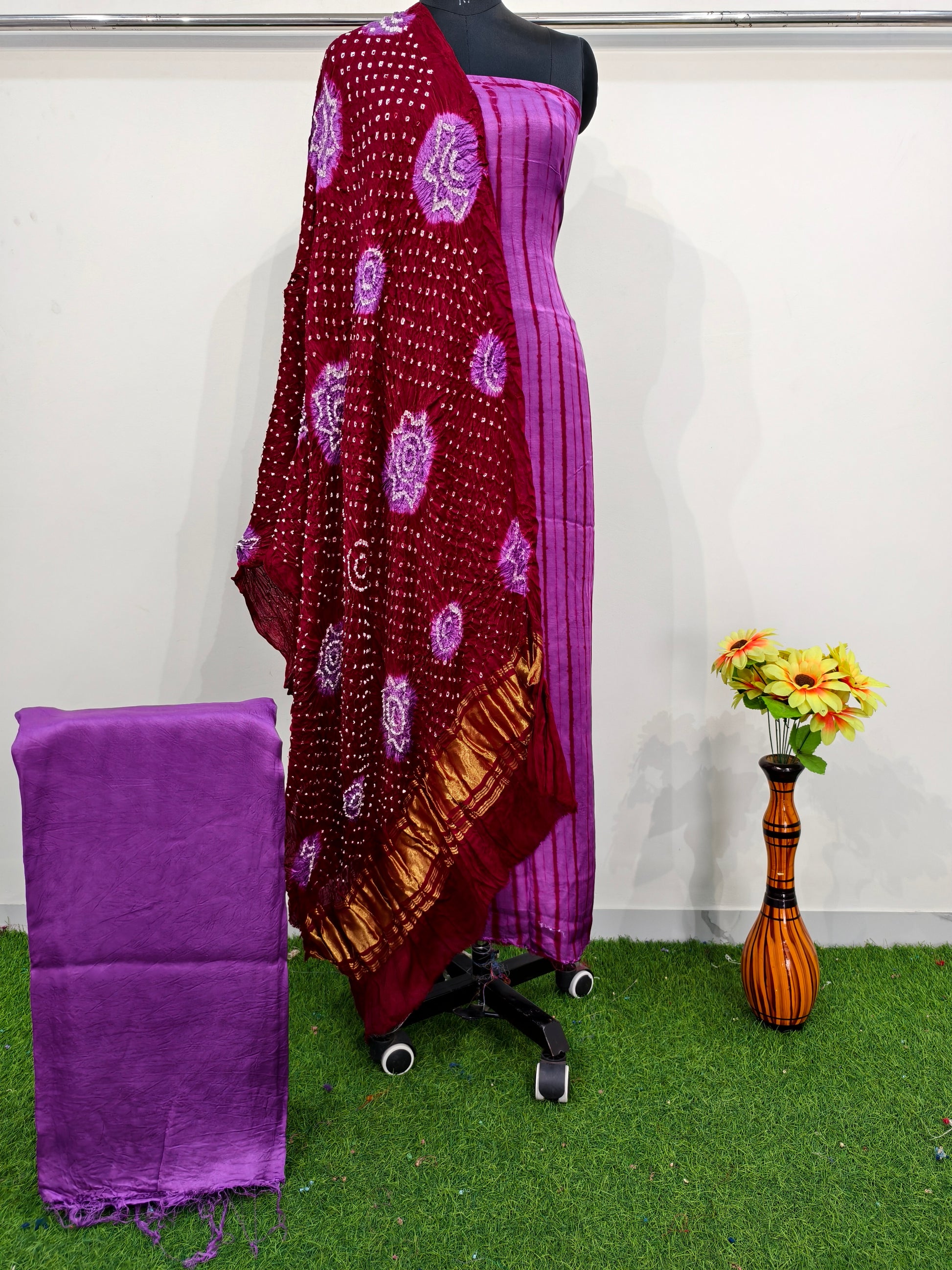 modal silk tiy dye & golti suit