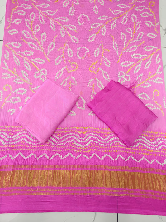 Modal silk bandhani lite dark suit