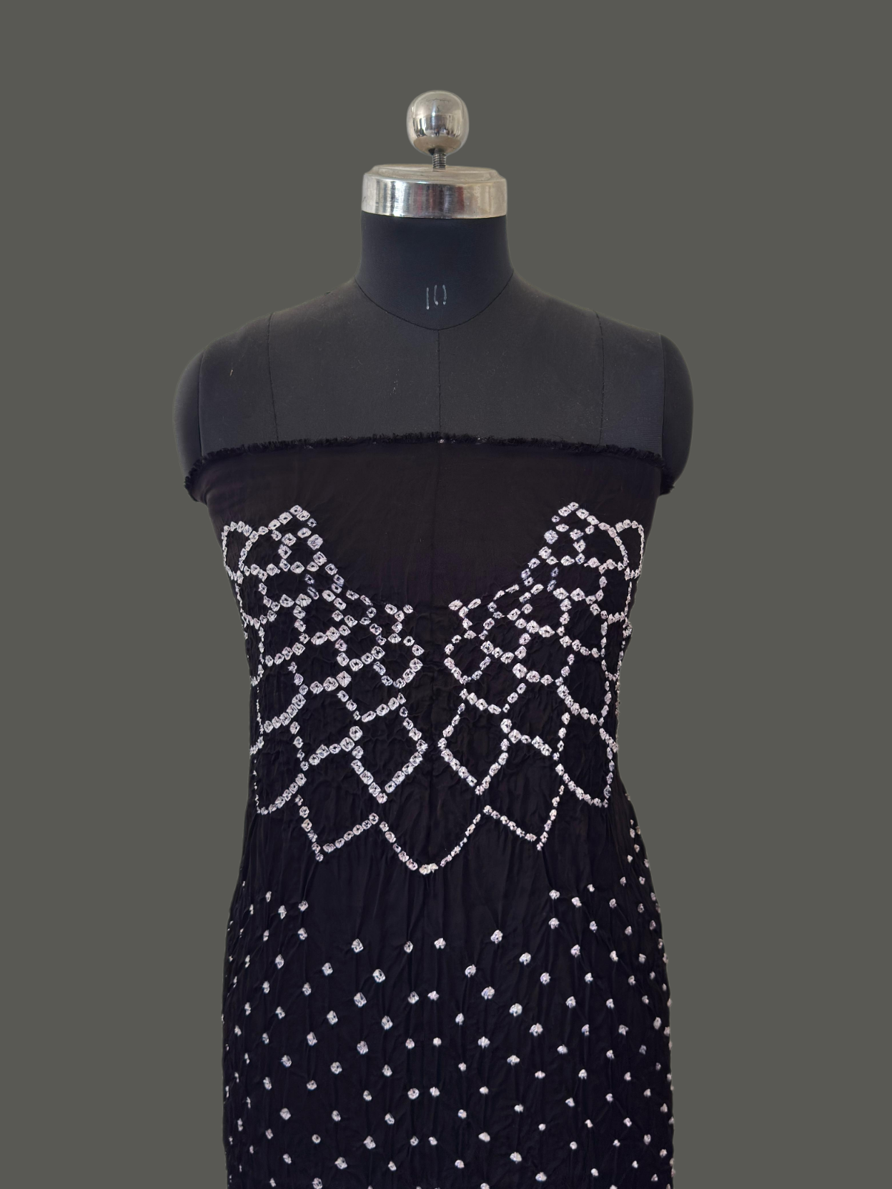 Buy Online Modal Silk Bandhani Makdi Design 3 Piece Suit Set – Zari Dupatta