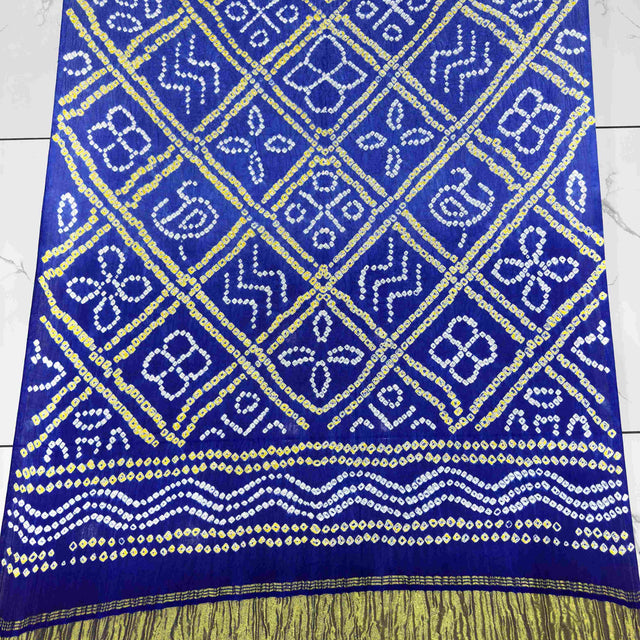 Modal Silk Shaded Lite & Dark Suit with Bandhej Barbhat Dupatta & Zari Pallu