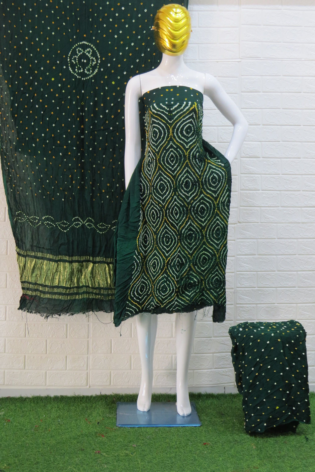 Modal Silk Bandhani 3 Piece Suit – Pure Barik Bandhej Top, Dupatta & Bottom | Premium Ethnic Wear