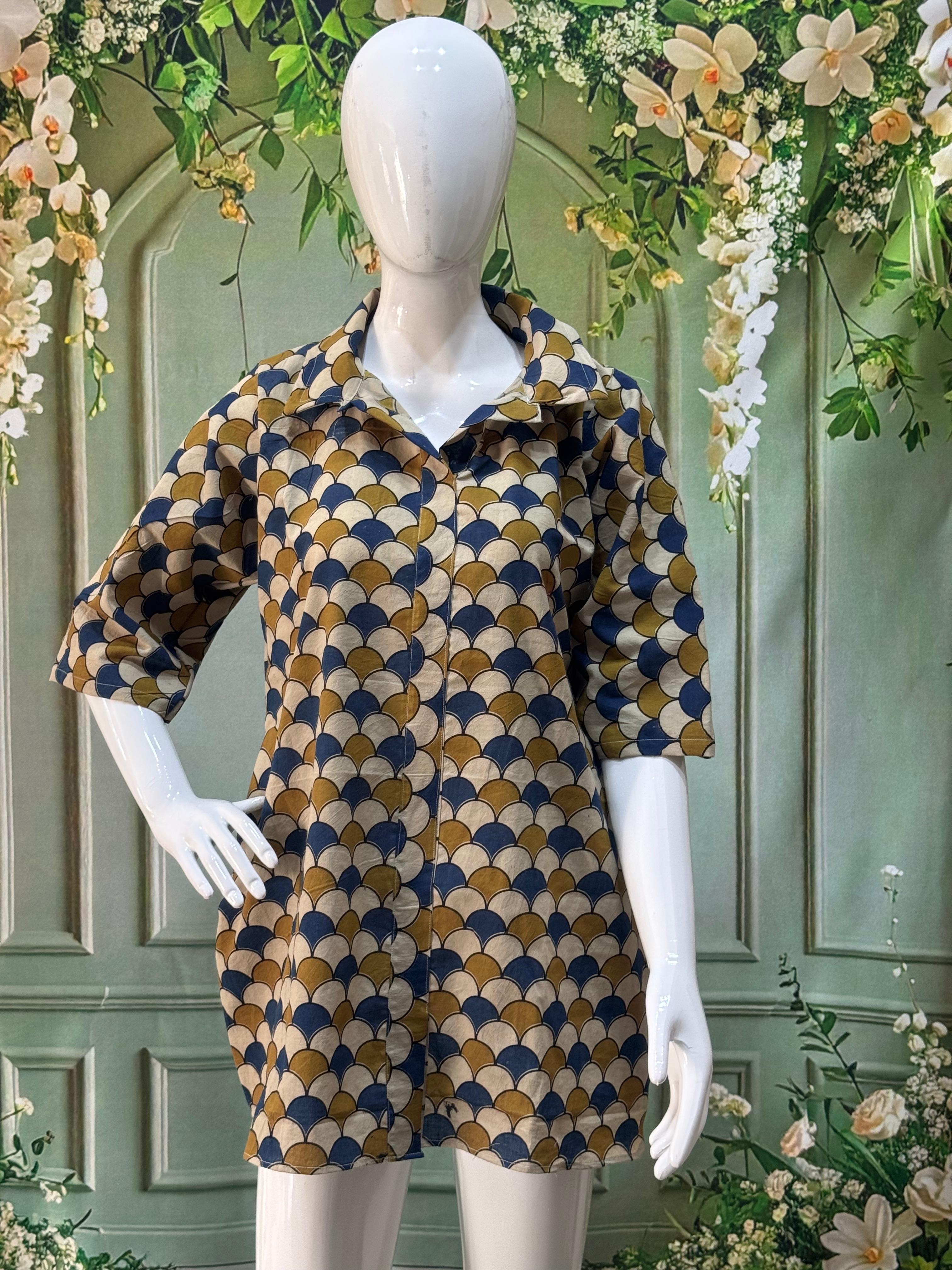 Ajrakh Hand Block Print Pure Cotton Shirt