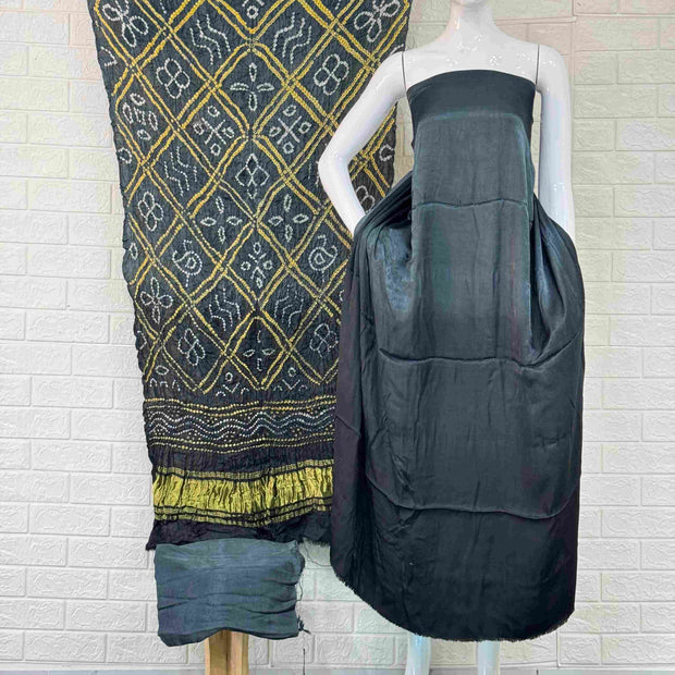 Modal Silk Shaded Lite & Dark Suit with Bandhej Barbhat Dupatta & Zari Pallu