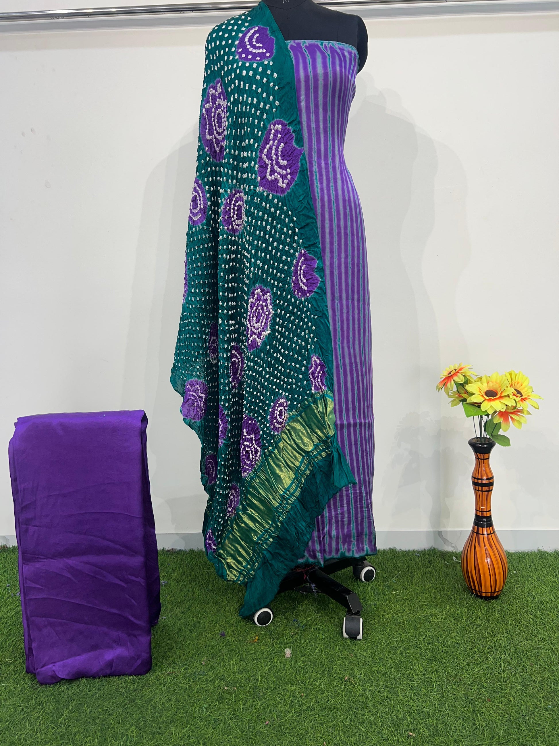modal silk tiy dye & golti suit