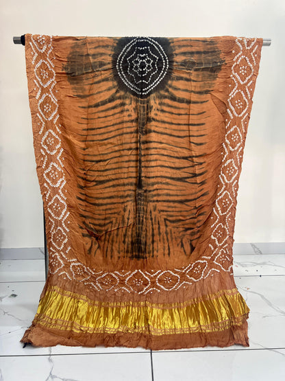 Rust & Black Modal Silk Tie & Dye Bandhani Dupatta 3 Piece Suits