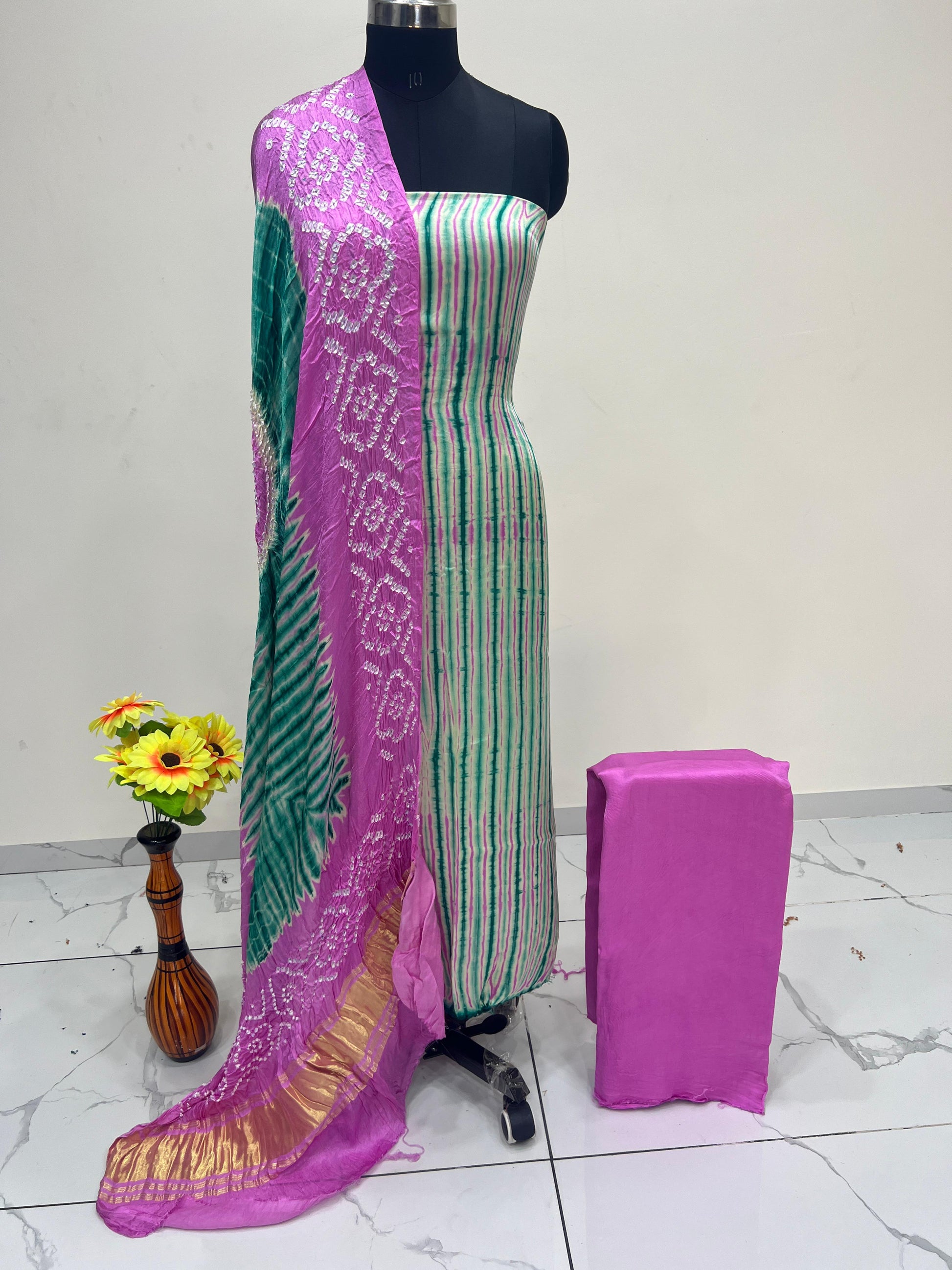 Modal Silk Tiy & Dye Bandhani dupatta 3 Pice suits