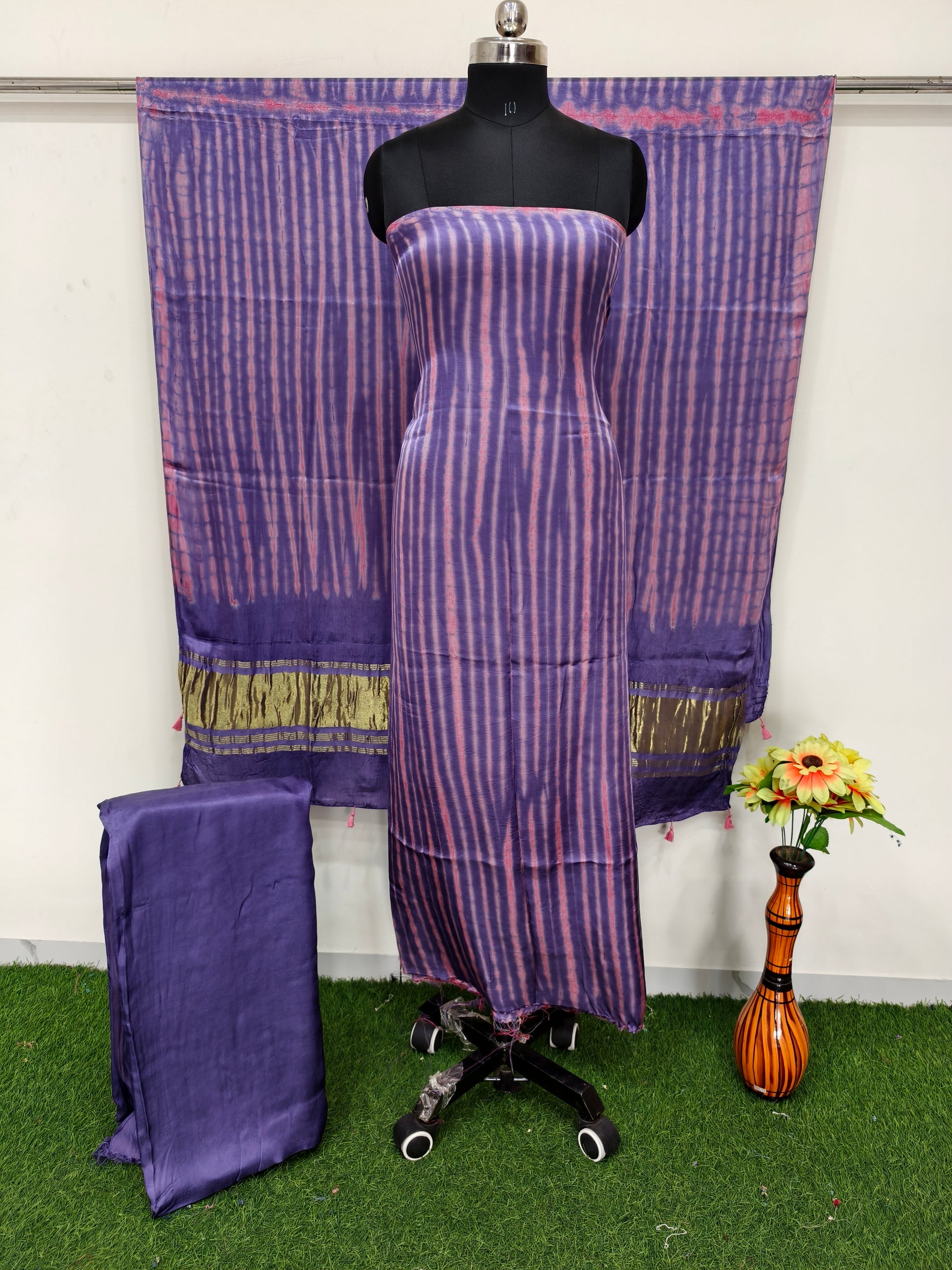 Modal Silk Tiy & Dye 3 Pice suit