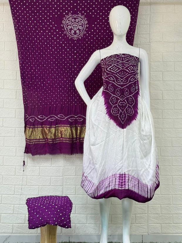 Bandhani tie-dye work Elegant colors & white color combination Center panel