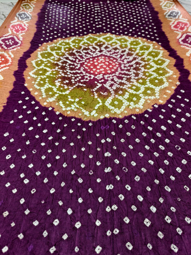 Premium Multi-Color Modal Silk Bandhej Suit Set | Handcrafted Bandhani Designer Dress Material with Zari Dupatta