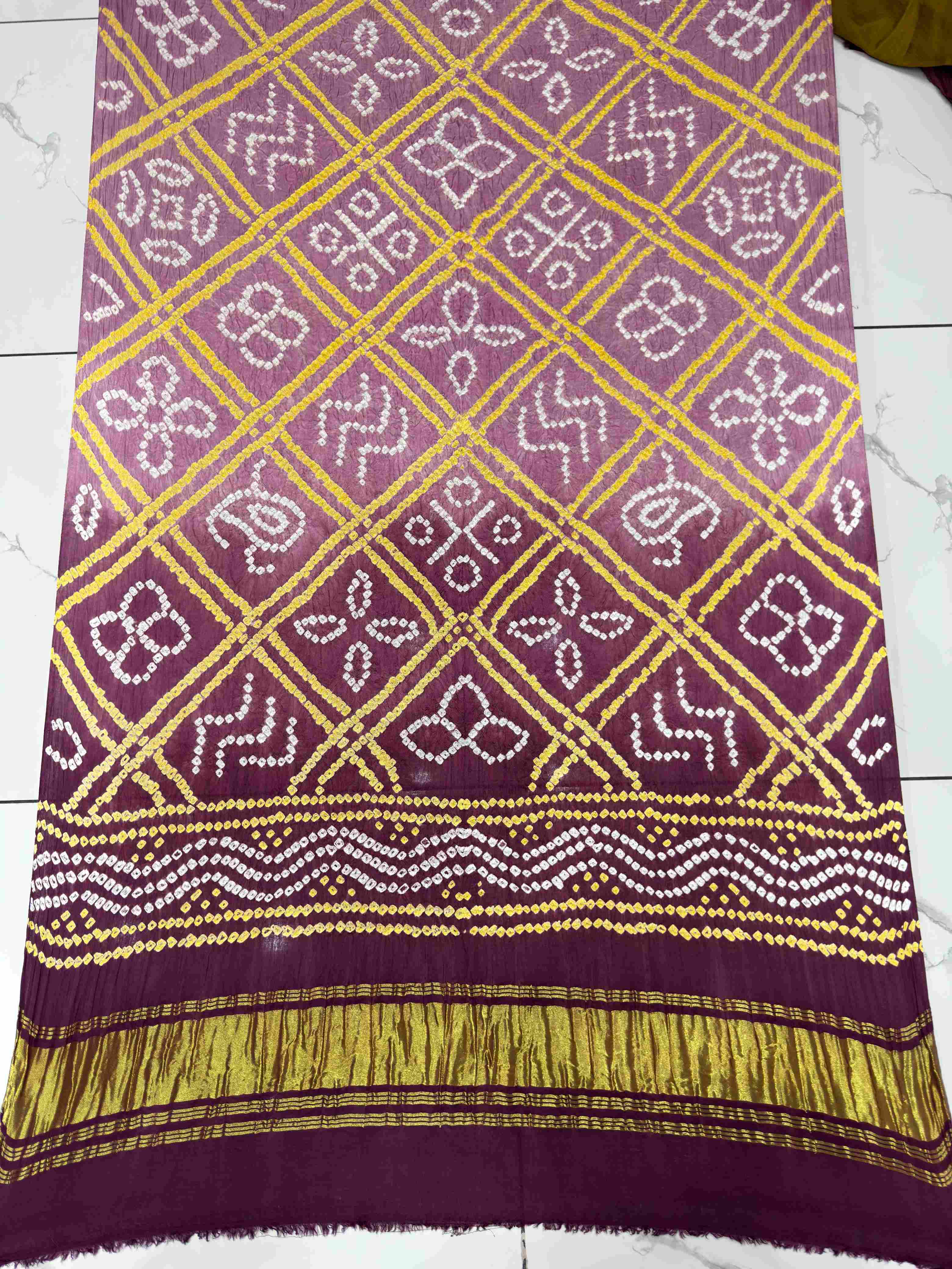 Modal Silk Shaded Lite & Dark Suit with Bandhej Barbhat Dupatta & Zari Pallu