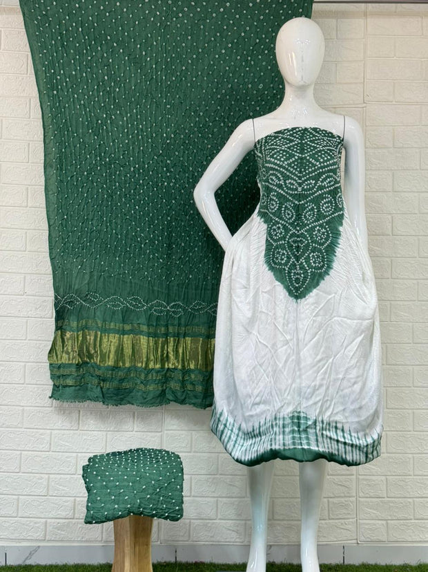 Bandhani tie-dye work Elegant colors & white color combination Center panel