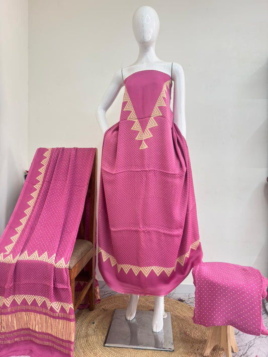 Modal Silk Ajrakh Hand Block Print Suit with Neptol Dye & Zari Pallu Dupatta – Premium Designer Ethnic Wear