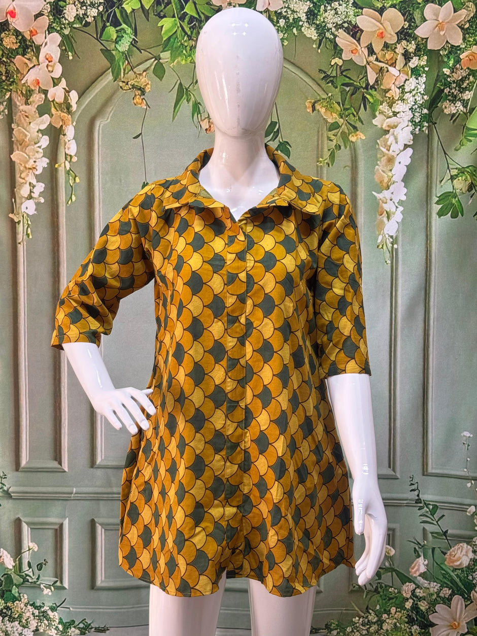 Ajrakh Hand Block Print Pure Cotton Shirt