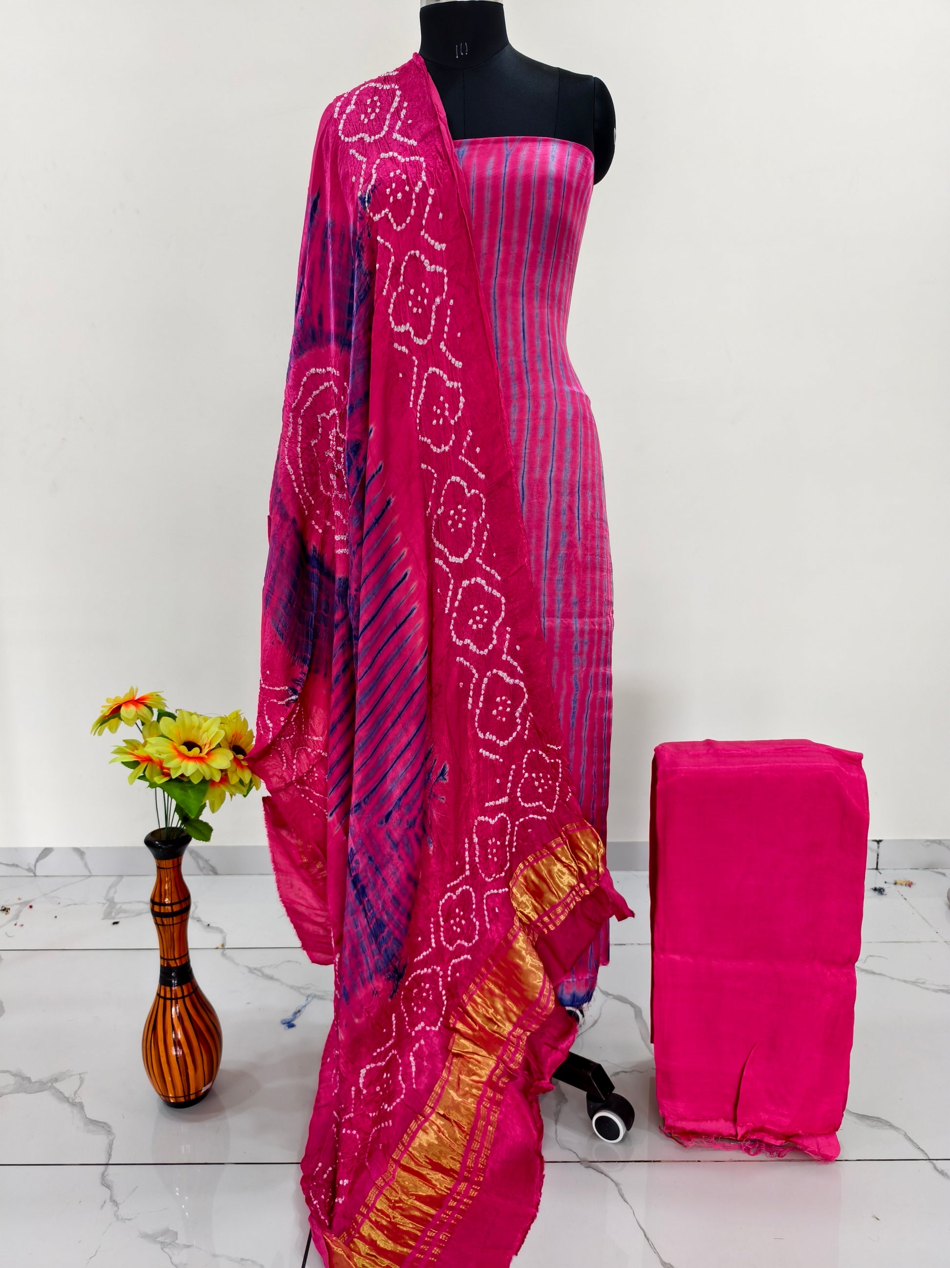 Modal Silk Tiy & Dye Bandhani dupatta 3 Pice suits