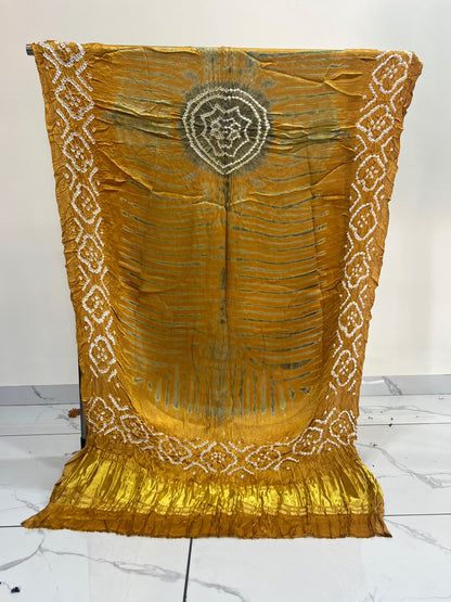 Rust & Green Modal Silk Tie & Dye Bandhani Dupatta 3 Piece Suits