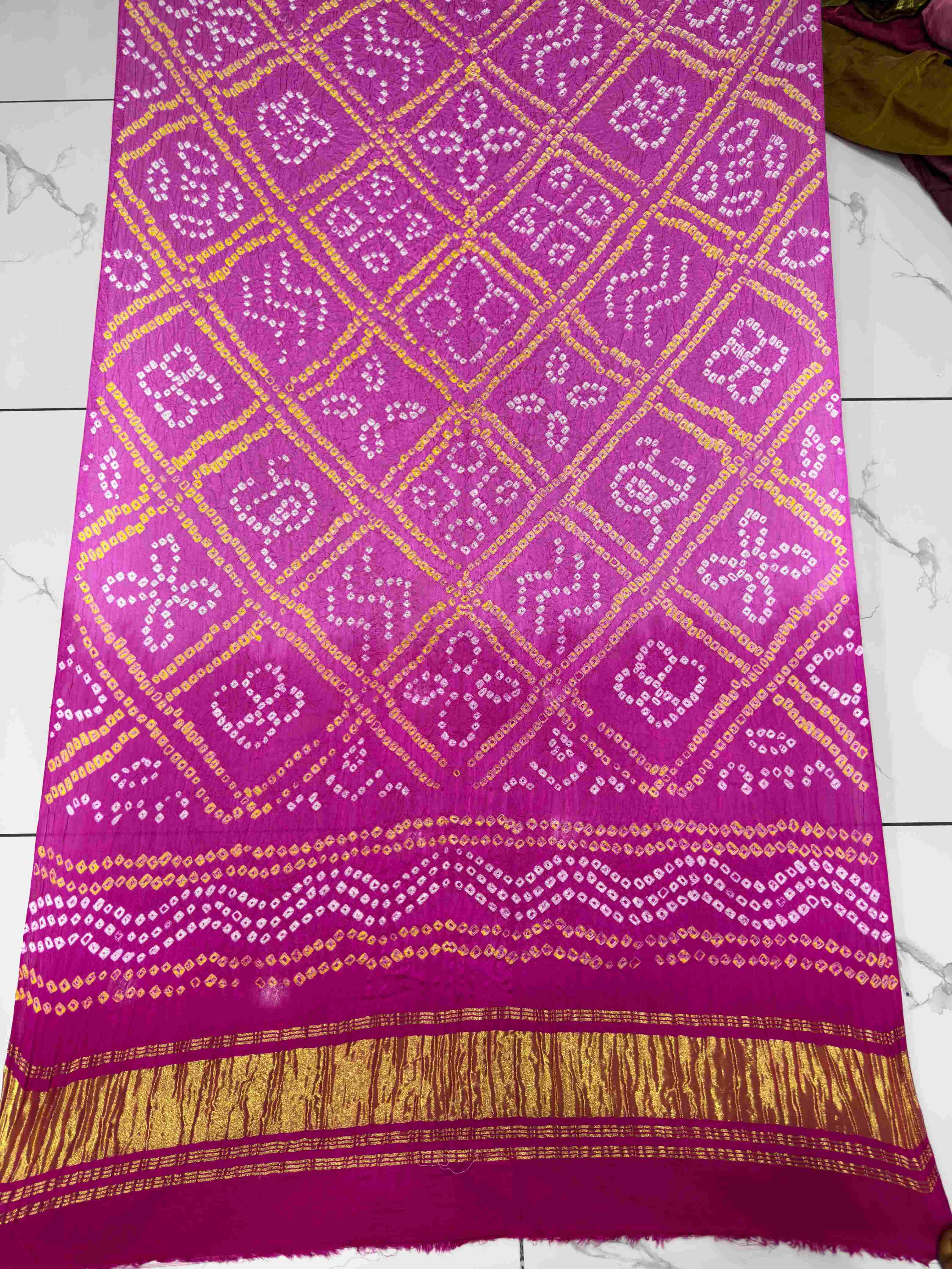 Modal Silk Shaded Lite & Dark Suit with Bandhej Barbhat Dupatta & Zari Pallu