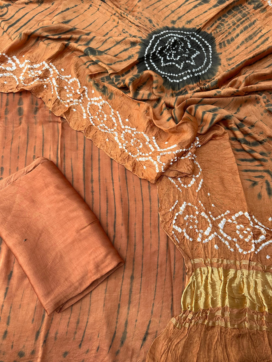 Modal Silk Tiy & Dye Bandhani dupatta 3 Pice suits