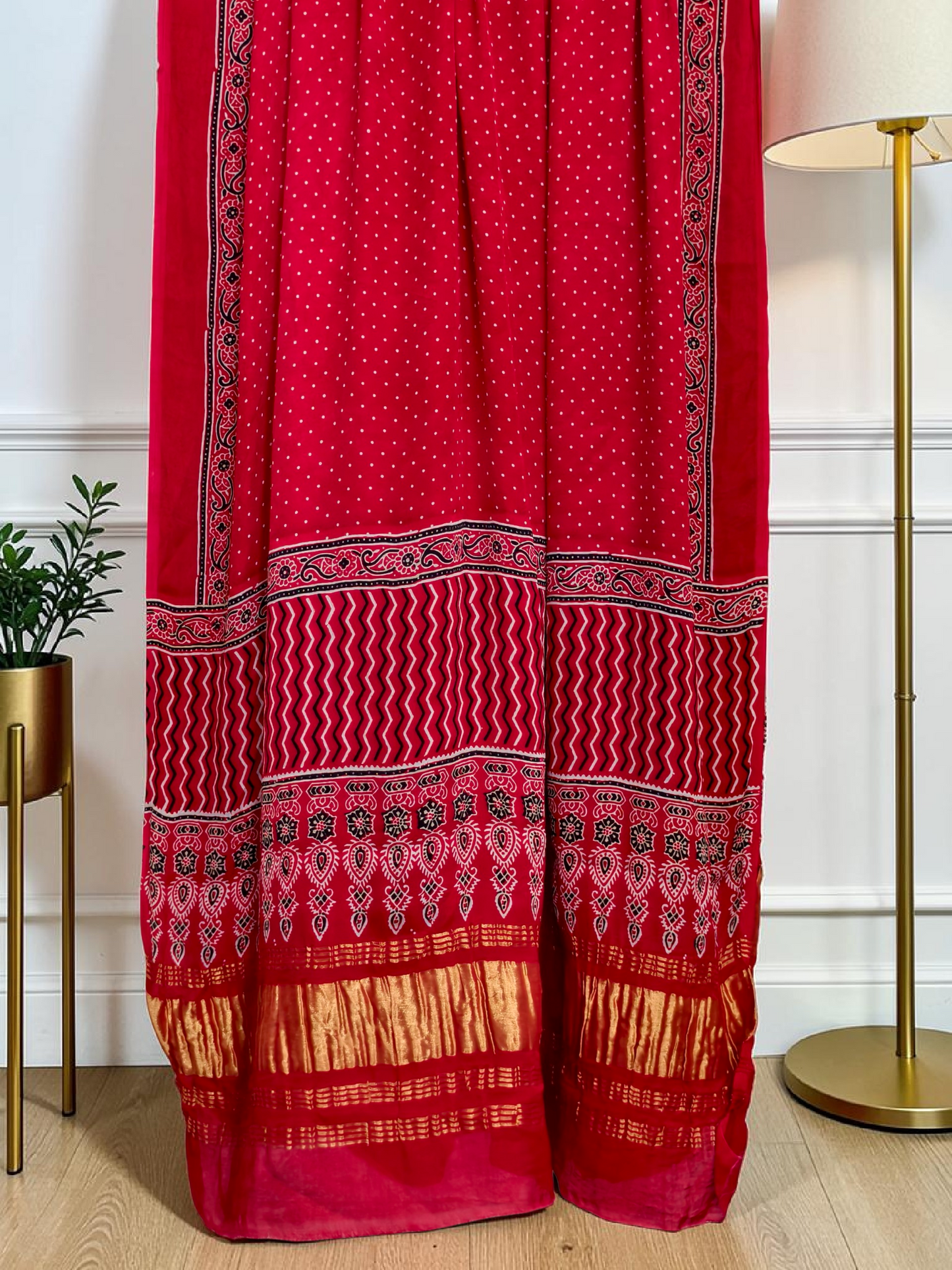Modal Silk Ajrakh Hand Block Print Suit with Neptol Dye & Zari Pallu Dupatta – Premium Designer Ethnic Wear