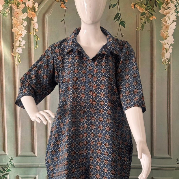 Ajrakh Hand Block Print Pure Cotton Shirt