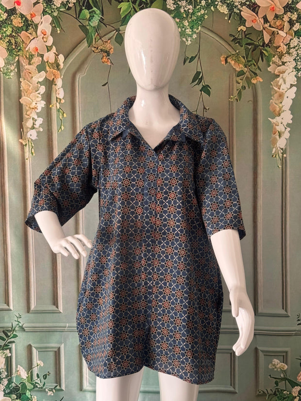 Ajrakh Hand Block Print Pure Cotton Shirt