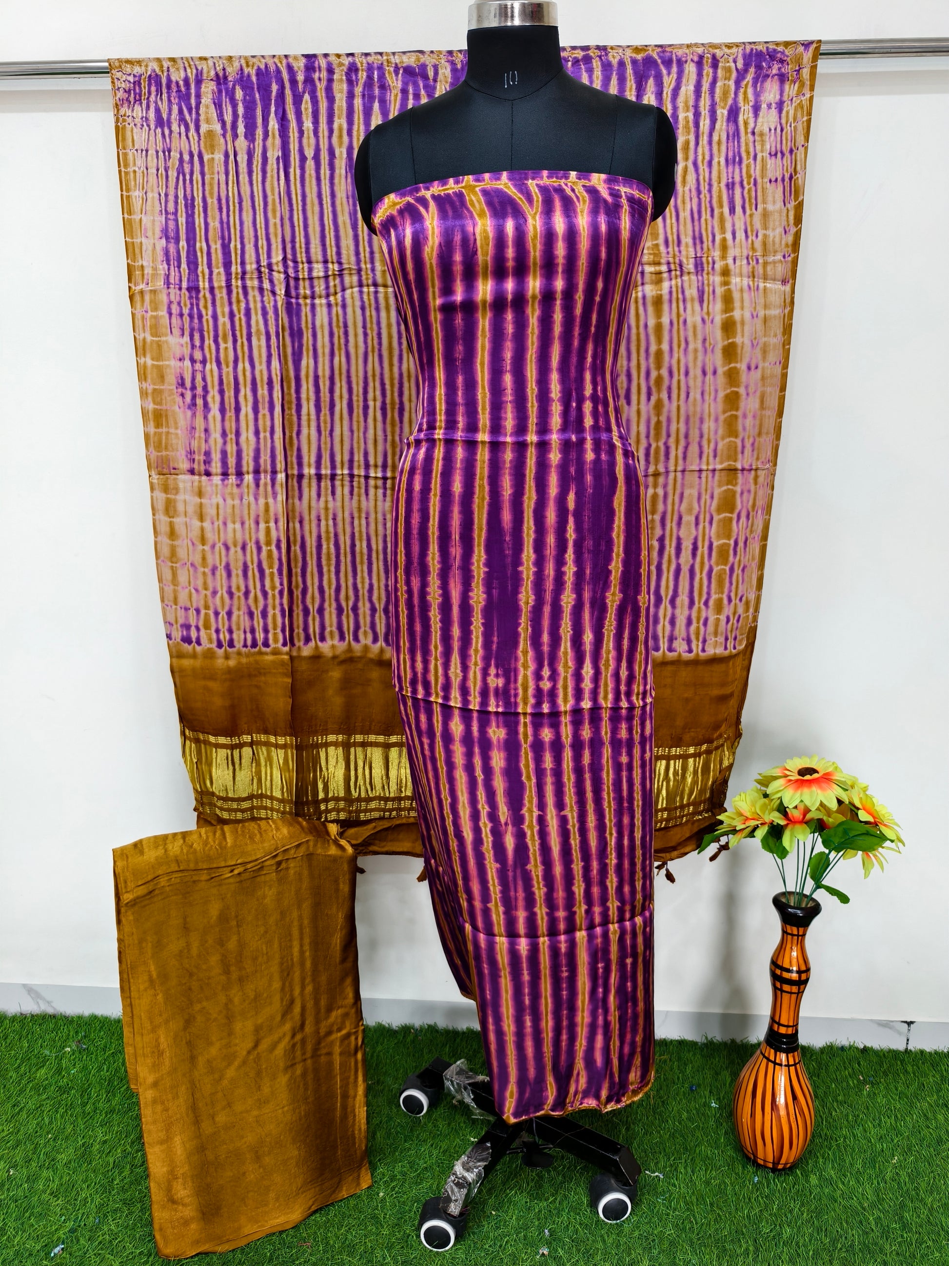 Modal Silk Tiy & Dye 3 Pice suit