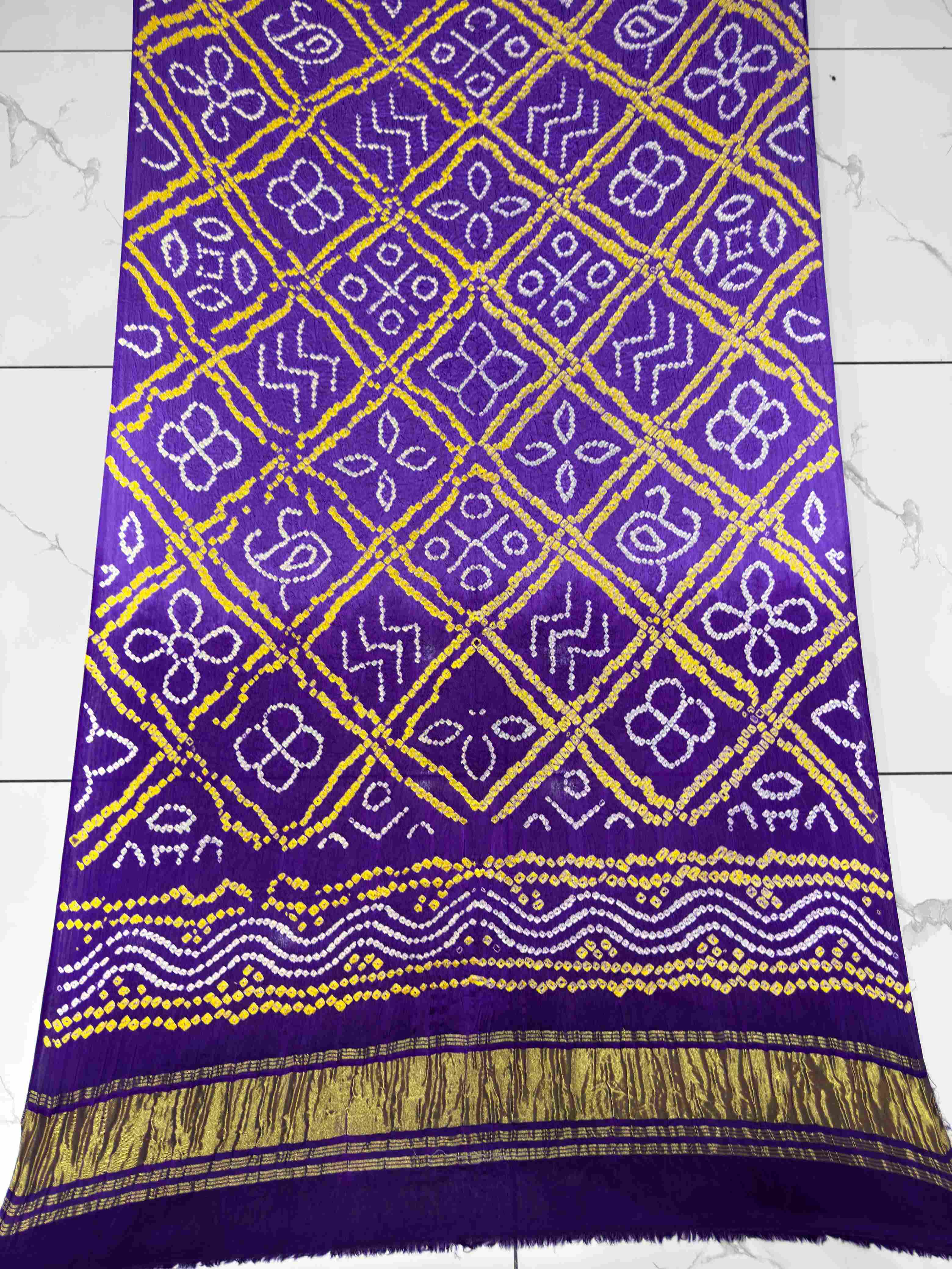 Modal Silk Shaded Lite & Dark Suit with Bandhej Barbhat Dupatta & Zari Pallu