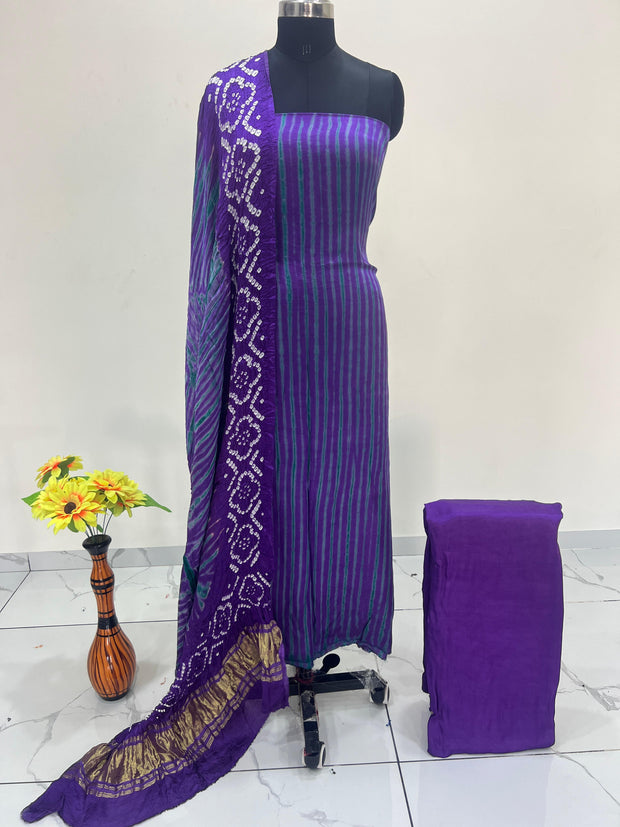 Modal Silk Tiy & Dye Bandhani dupatta 3 Pice suits