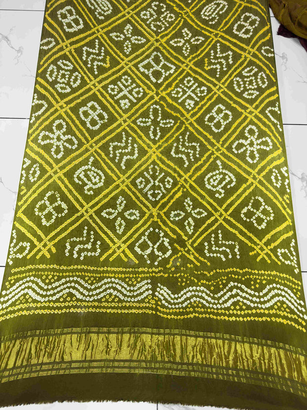 Modal Silk Shaded Lite & Dark Suit with Bandhej Barbhat Dupatta & Zari Pallu