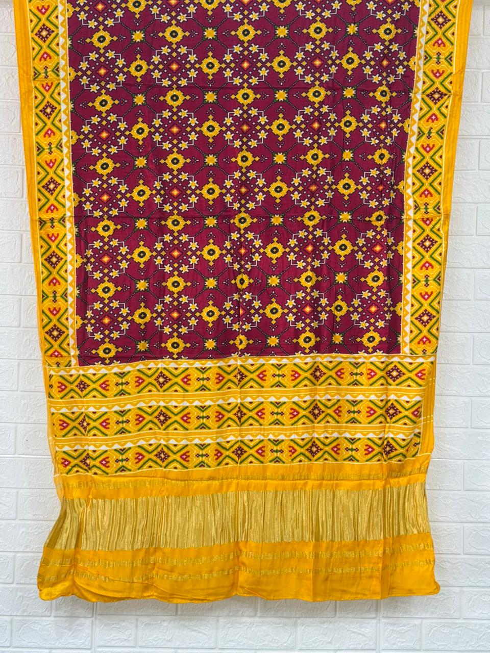 Pure Model Silk Digital Print With Zari Pallu Dupatta