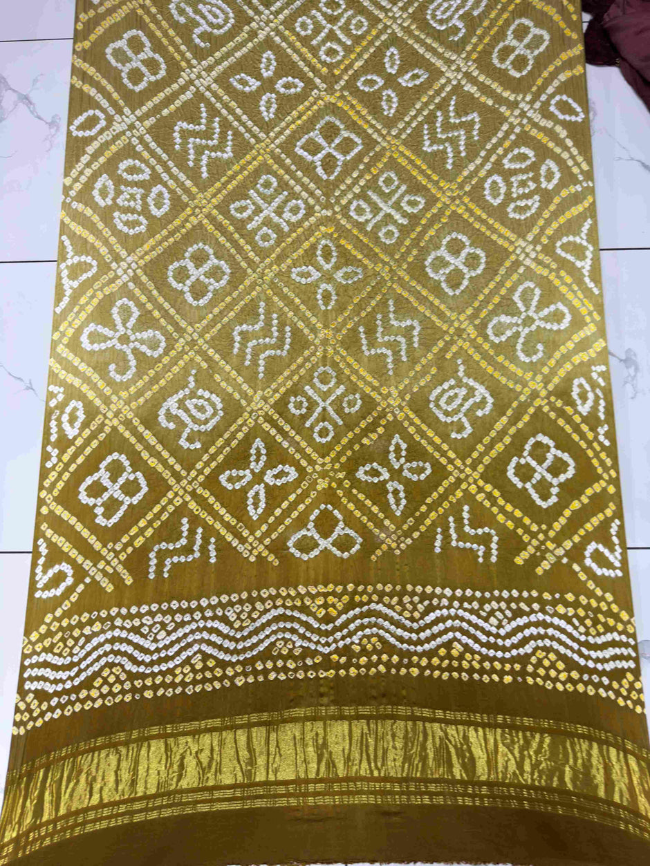 Modal Silk Shaded Lite & Dark Suit with Bandhej Barbhat Dupatta & Zari Pallu