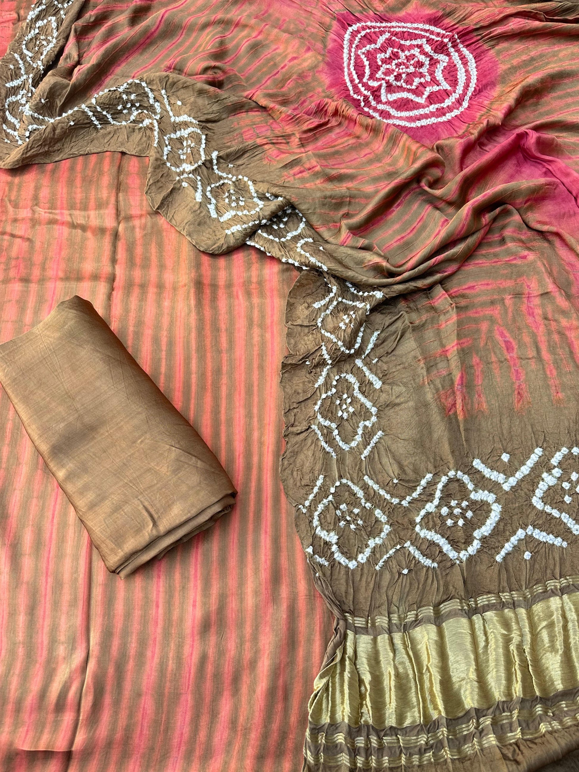Modal Silk Tiy & Dye Bandhani dupatta 3 Pice suits