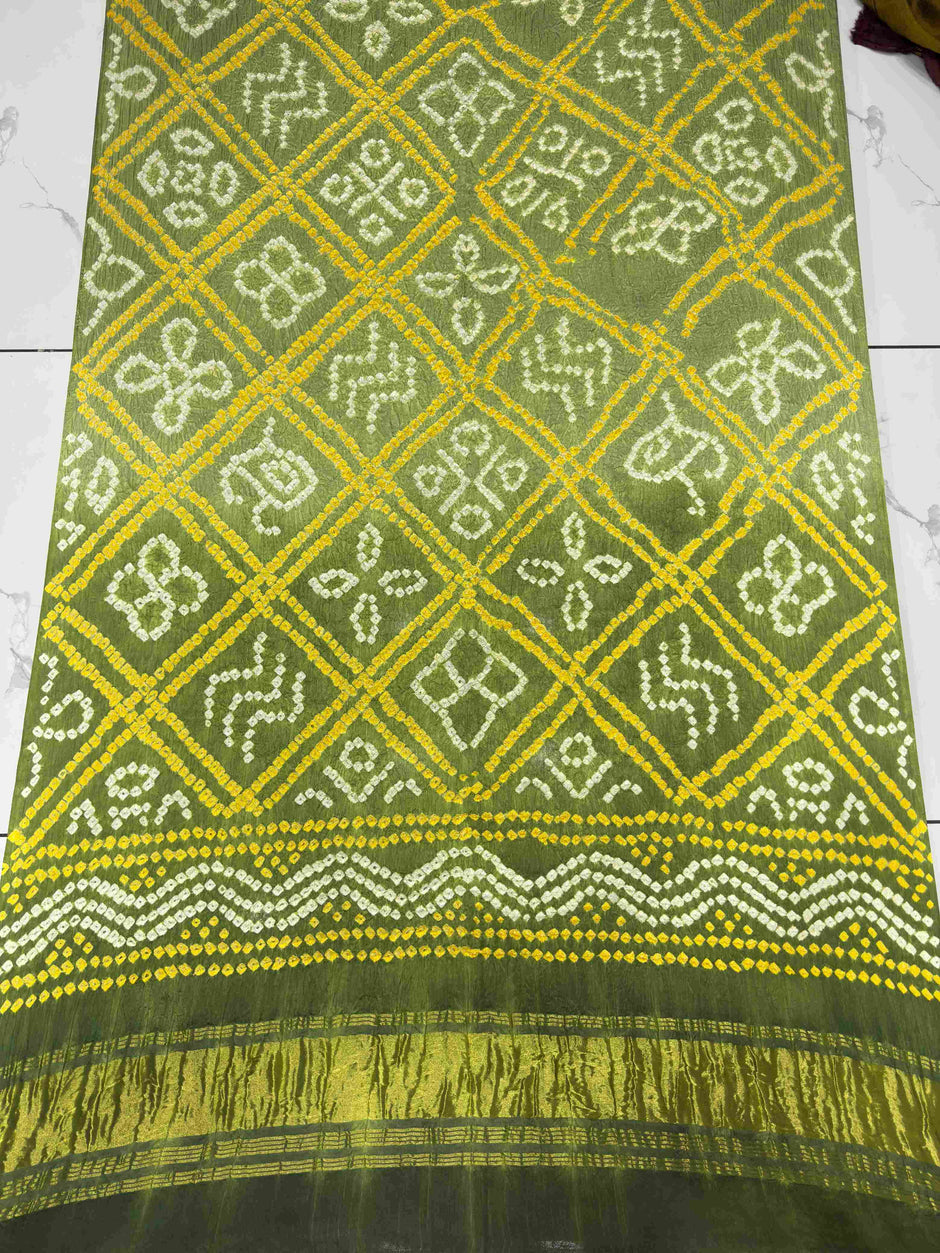 Modal Silk Shaded Lite & Dark Suit with Bandhej Barbhat Dupatta & Zari Pallu