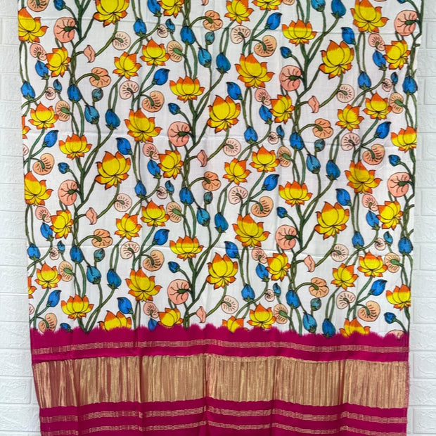 Pure Model Silk Digital Print With Zari Pallu Dupatta