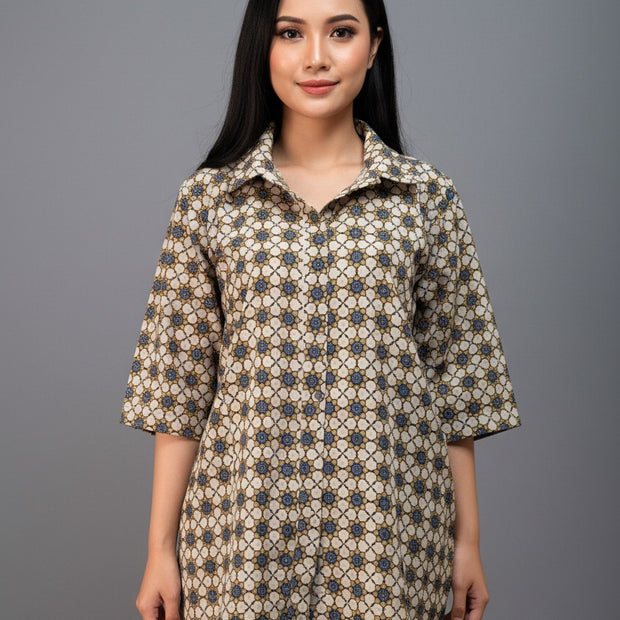 Ajrakh Hand Block Print Pure Cotton Shirt