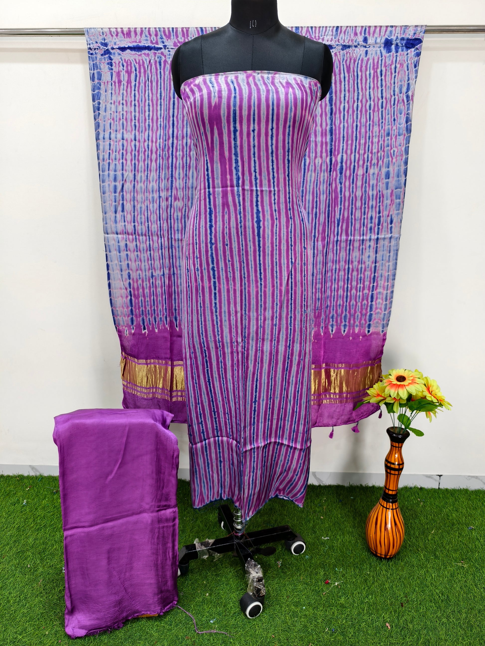Modal Silk Tiy & Dye 3 Pice suit