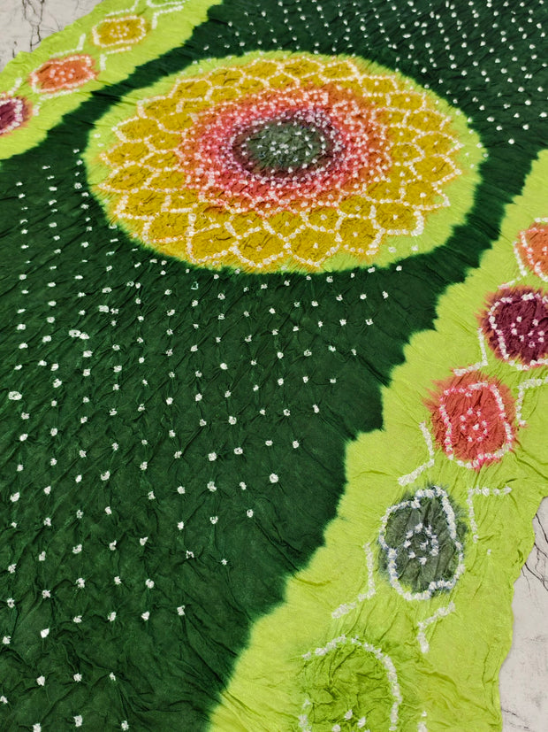 Premium Multi-Color Modal Silk Bandhej Suit Set | Handcrafted Bandhani Designer Dress Material with Zari Dupatta